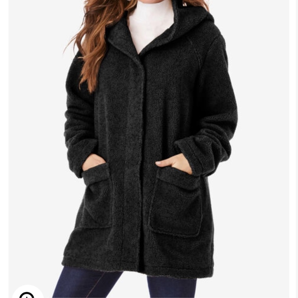 Roaman's Black Teddy Jacket